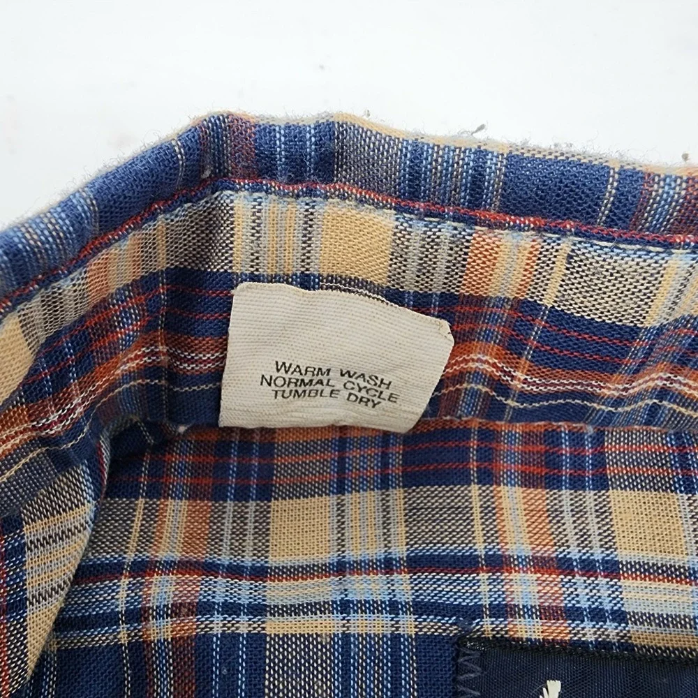 Levi's Vintage 80s Men's Button Up Long Sleeve Shirt Plaid Small Multicolor‎ USA